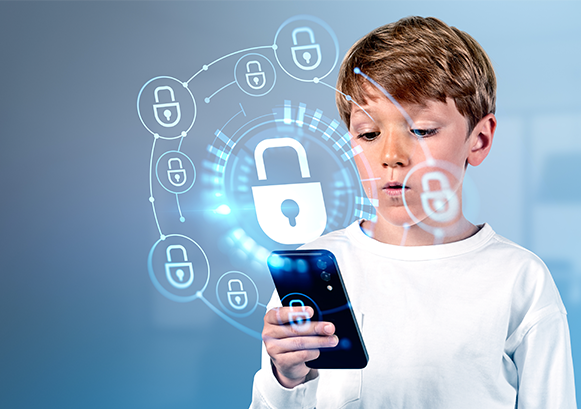 Child with a phone